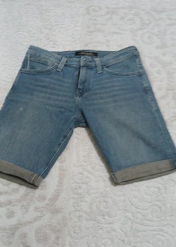 Kadın Gri Mavi Denim Şort - Görsel 2