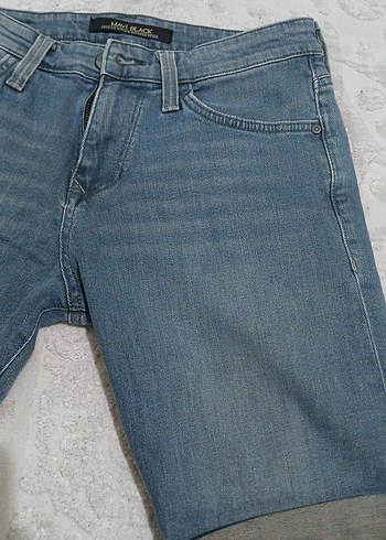 Kadın Gri Mavi Denim Şort - Görsel 3