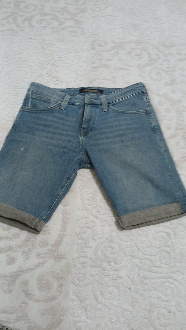 Kadın Gri Mavi Denim Şort - Görsel 2