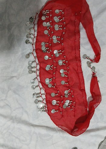 Boncuklu Kırmızı Bohem Kadın Fuları - Görsel 2