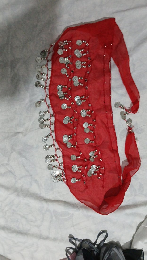 Boncuklu Kırmızı Bohem Kadın Fuları - Görsel 2