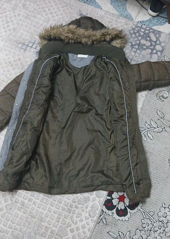 Düğmeli Kahverengi Midi Kış Kadın Montu - Görsel 5