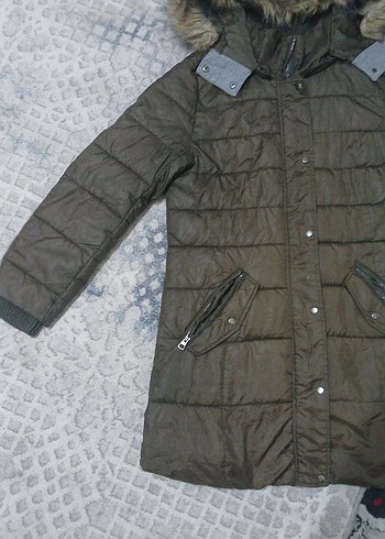 Düğmeli Kahverengi Midi Kış Kadın Montu - Görsel 2