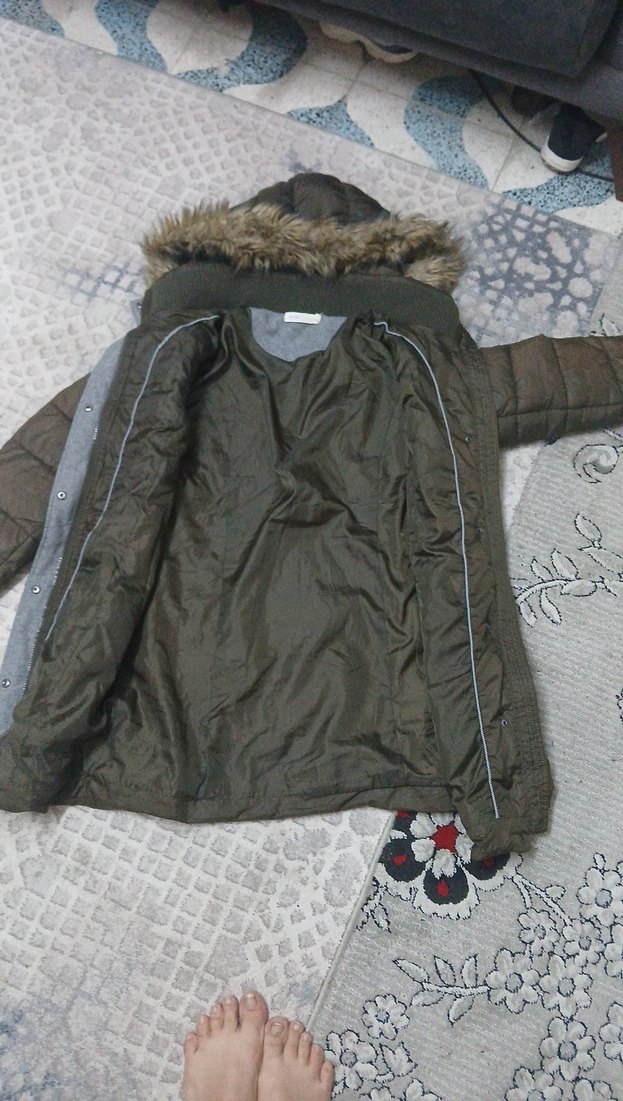 Düğmeli Kahverengi Midi Kış Kadın Montu - Görsel 5