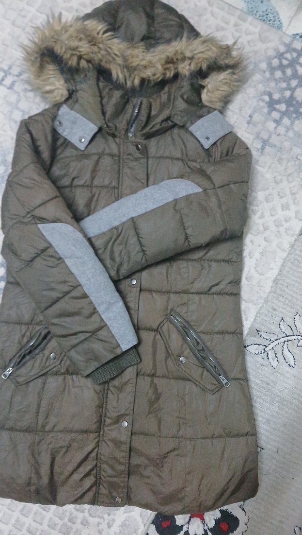 Düğmeli Kahverengi Midi Kış Kadın Montu - Görsel 4