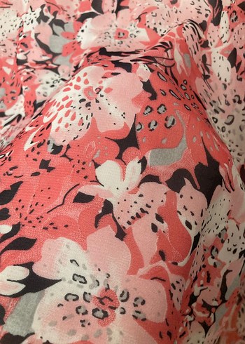 Pembe Çiçek Desenli Bluz - Görsel 5
