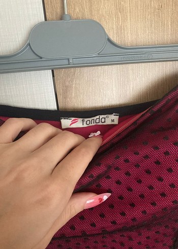 Bordo Straplez Vintage Elbise - Görsel 3