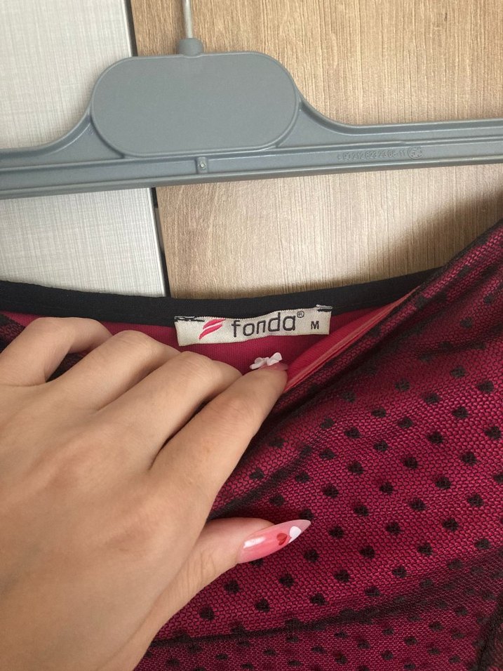 Bordo Straplez Vintage Elbise - Görsel 3