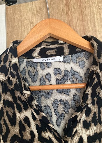 Leopar Desenli Kadın Salaş Gömlek - Görsel 3
