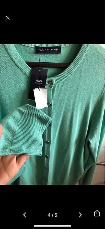 44 Beden turkuaz Renk Marks spencer kadın hırka