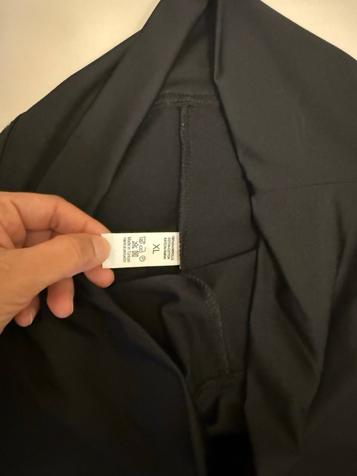 Siyah Midi Spor tayt - Görsel 3