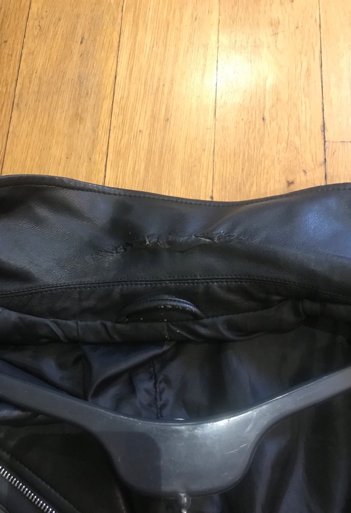 Kadın Siyah Deri Biker Ceket - Görsel 5