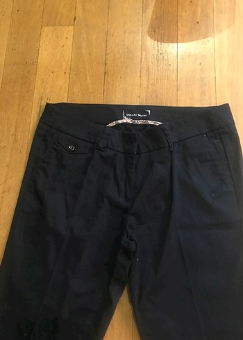 Kadın Beyaz Pamuklu Midi Kumaş Pantolon - Görsel 3