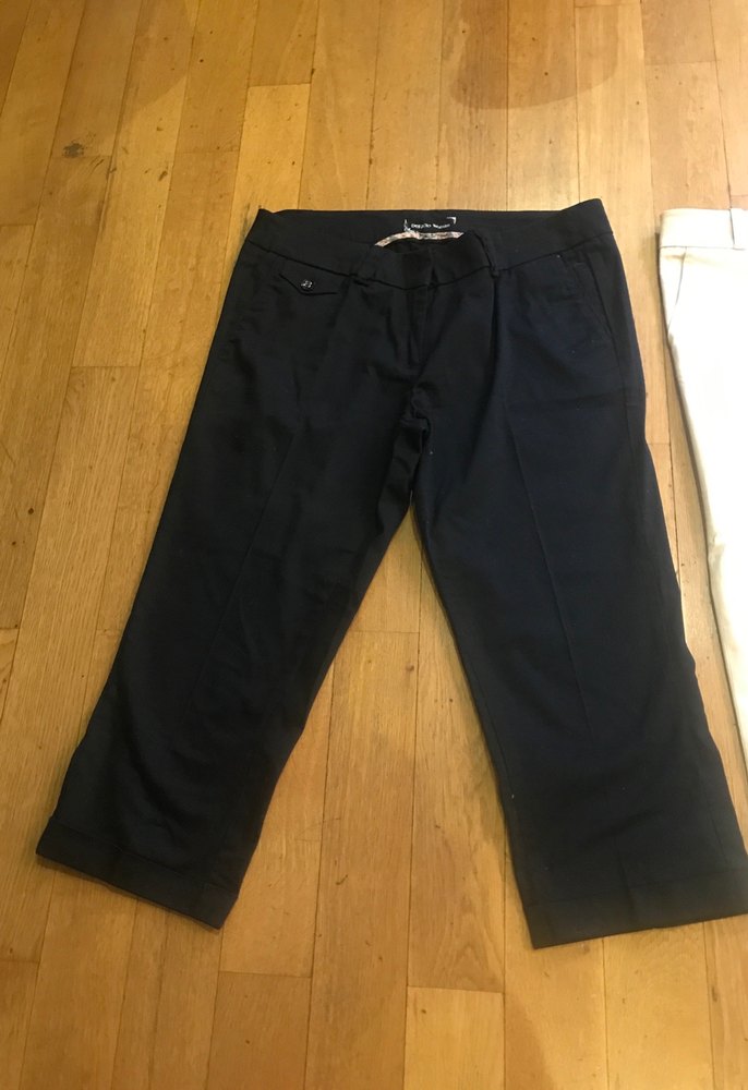 Kadın Beyaz Pamuklu Midi Kumaş Pantolon - Görsel 5