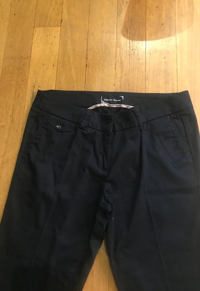 Kadın Beyaz Pamuklu Midi Kumaş Pantolon - Görsel 3