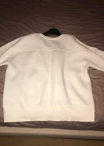 Kadın Beyaz Oversize Sweatshirt - Görsel 5