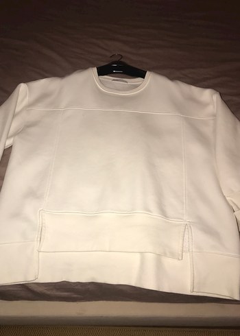 Kadın Beyaz Oversize Sweatshirt - Görsel 2