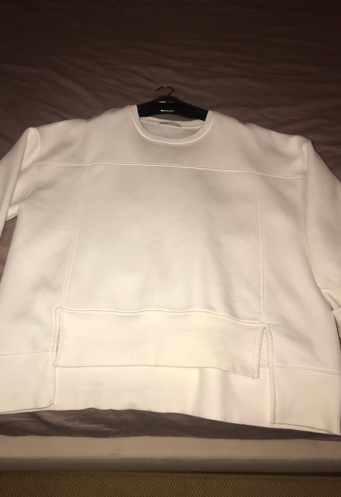 Kadın Beyaz Oversize Sweatshirt - Görsel 2