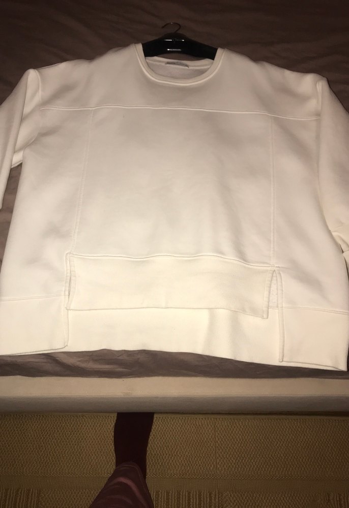 Kadın Beyaz Oversize Sweatshirt - Görsel 4