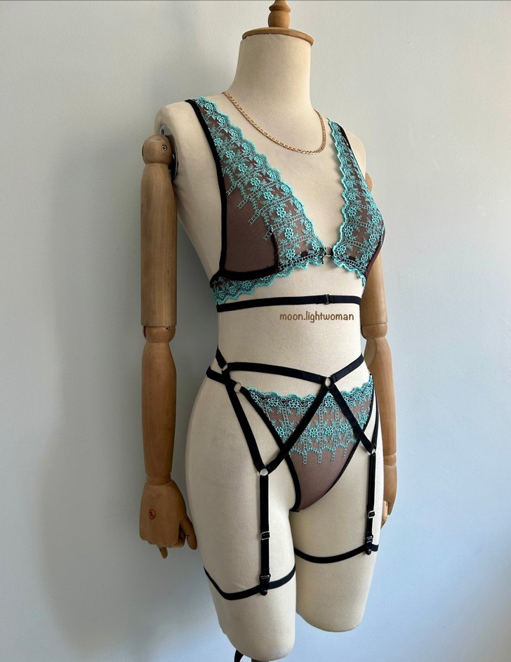 Nakışlı Turkuaz Bohem Bralet J. Takım - Görsel 3