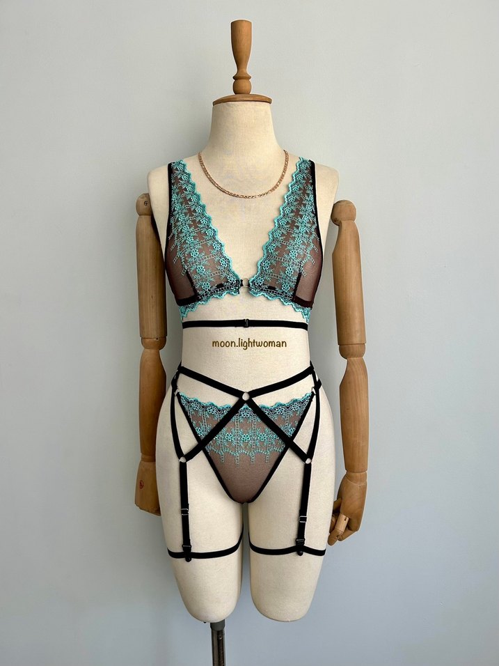 Nakışlı Turkuaz Bohem Bralet J. Takım - Görsel 2