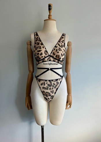 Leopar Desenli Bel Kemerli Takım - Görsel 2