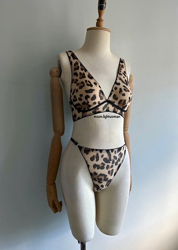 Leopar Desenli Bel Kemerli Takım - Görsel 5