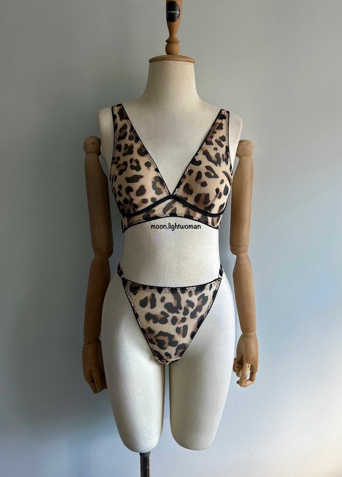 Leopar Desenli Bel Kemerli Takım - Görsel 4