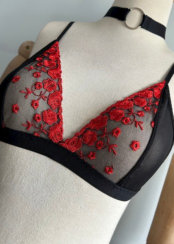 Kırmızı Tasarım Bralet Takım (Aksesuarlı) - Görsel 5