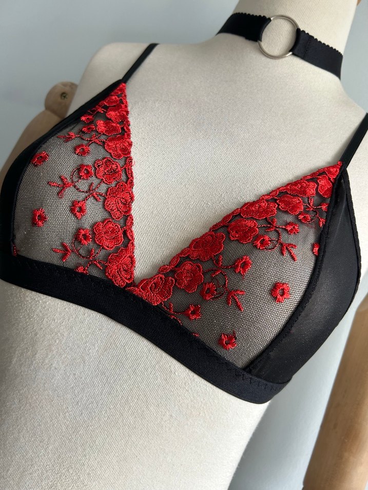 Kırmızı Tasarım Bralet Takım (Aksesuarlı) - Görsel 5