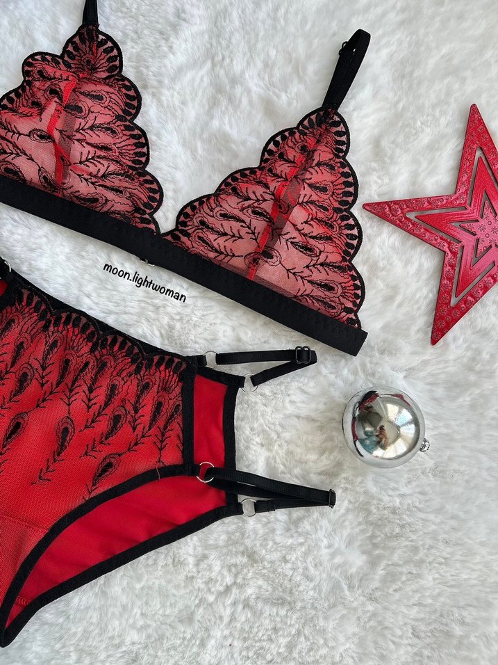 Tasarım Kırmızı Bralet Takım (Aksesuarlı) - Görsel 2