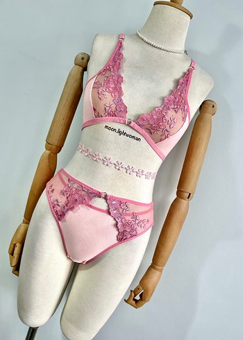 Tasarım Pembe Bralet Çamaşır Takım - Görsel 4