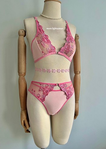 Tasarım Pembe Bralet Çamaşır Takım - Görsel 5