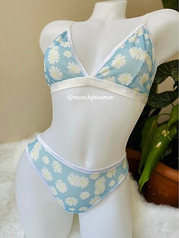 m Beden Tasarım Vintage Papatya Bralet Takım