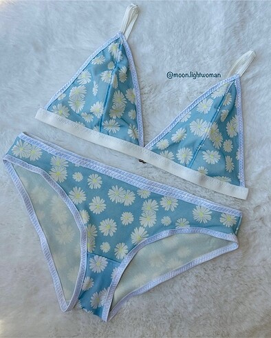 Tasarımcı Tasarım Vintage Papatya Bralet Takım