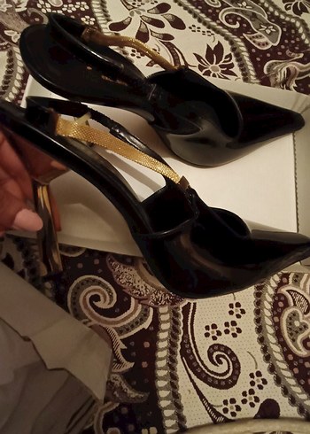 40 Beden kahverengi Renk Kahverengi Deri Tokalı Stiletto Kadın Ayakkabı
