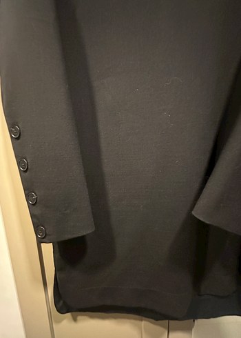 Düğmeli Siyah Uzun Kollu elbise - Görsel 2