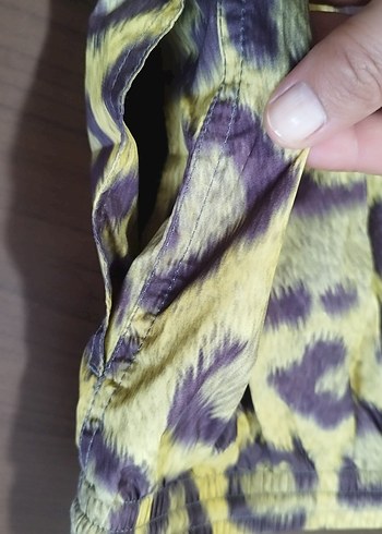 Sarı Leopar Desenli Erkek Mini Şort - Görsel 5