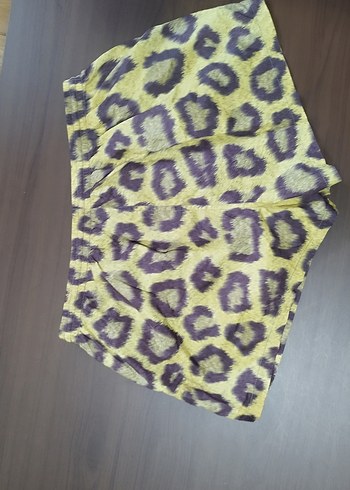 Sarı Leopar Desenli Erkek Mini Şort - Görsel 6