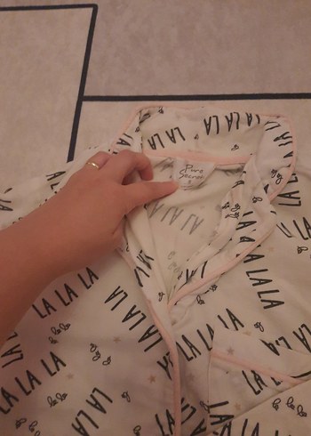 s Beden beyaz Renk Lcw Uzun Kollu Pijama