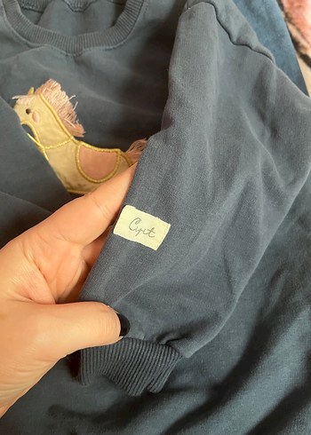 Kız Çocuk Mavi Baskılı Sweatshirt ve Pantolon Takımı - Görsel 3