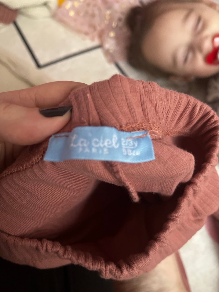 Kız Çocuk Kahverengi Triko Tayt - Görsel 2