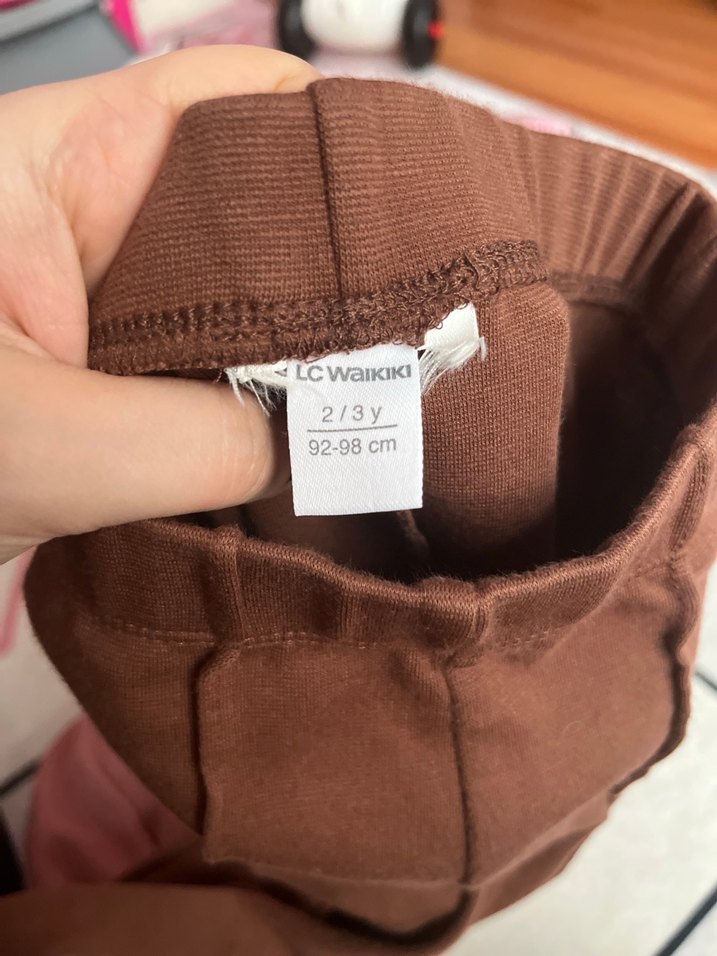 Kız Çocuk Kahverengi Triko Tayt - Görsel 3