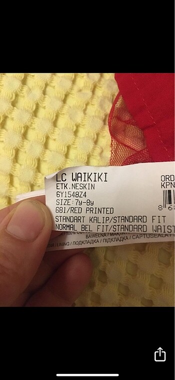 7 Yaş Beden çeşitli Renk Lcv kalpli etek 7- 8 yaş