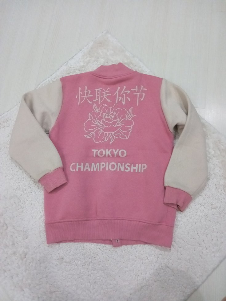 Pembe Kız Çocuk Düğmeli Ceket - Görsel 4