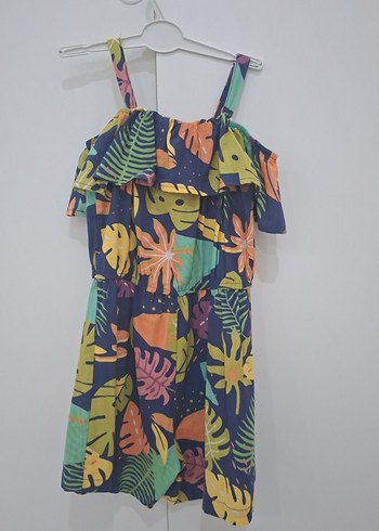 Kız Çocuk Renkli Volanlı Tulum 4-5 yaş - Görsel 6