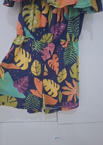 Kız Çocuk Renkli Volanlı Tulum 4-5 yaş - Görsel 3