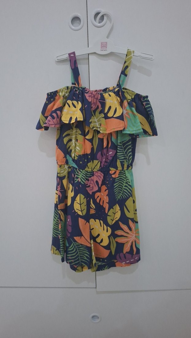 Kız Çocuk Renkli Volanlı Tulum 4-5 yaş - Görsel 2