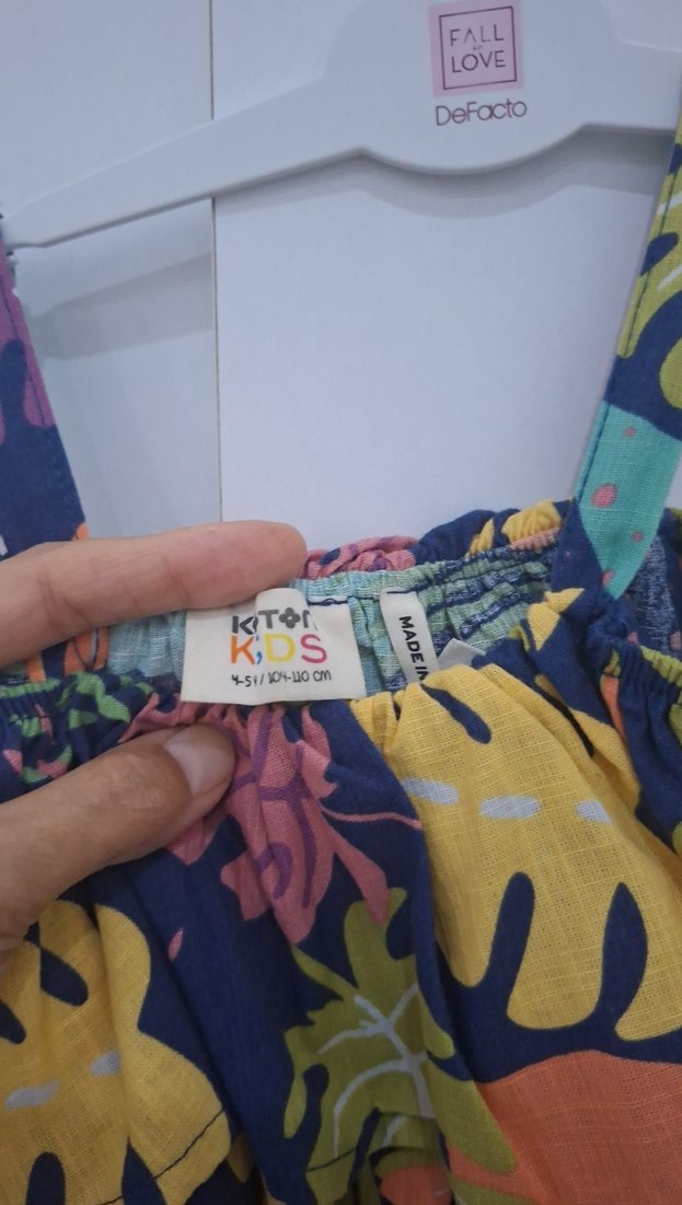 Kız Çocuk Renkli Volanlı Tulum 4-5 yaş - Görsel 4