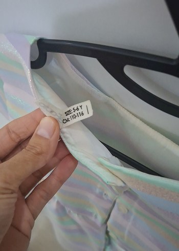 Kız Çocuk Çok Renkli Pliseli Elbise 5-6 yaş - Görsel 6